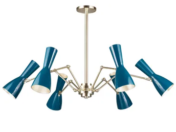 WORMHOLE 11-6 Luci - Swivel brass chandelier by Il Bronzetto - view 2